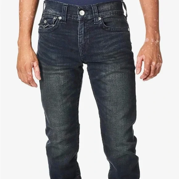 True Religion Sz 33 34 Dark Blue Jeans Rocco Relaxed Slim NWT - Picture 1 of 16